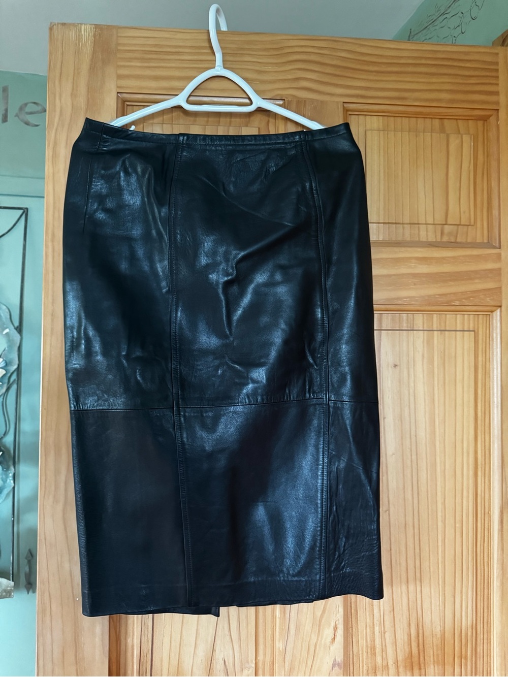 ECHT Black Leather Pencil Skirt